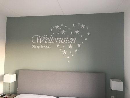 Muursticker Welterusten, slaap lekker voor de slaapkamer | muurenstickers.nl