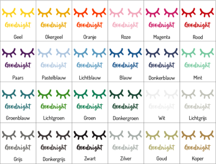 Kleuren muursticker goodnicht oogjes dicht | muurenstickers.nl