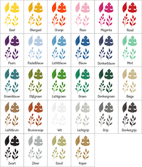 Sticker bladeren kleuren | muurenstickers.nl