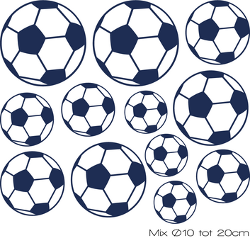 Muursticker voetbal set donkerblauw sale | Muur &amp; Stickers