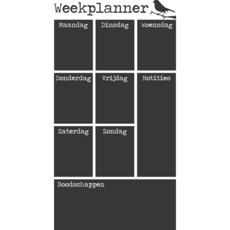 Weekplanner vogel zonder home button | Muur &amp; Stickers