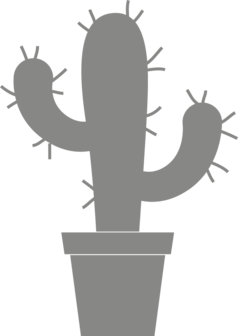 Muursticker cactus in pot | Muur &amp; Stickers