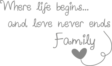 Muursticker where life begins... and love never ends. Family | Muur &amp; Stickers