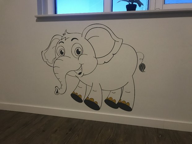 Muursticker olifant voor een kinderkamer | muurenstickers.nl