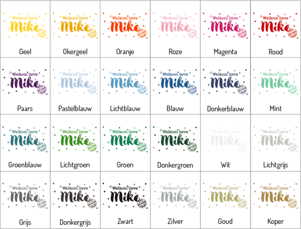 Kleuren raamsticker geboorte welkom lieve hartjes sterren | Muur & Stickers