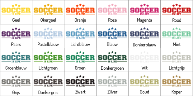 Muursticker Soccer is life voor een jongenskamer of meisjeskamer | muurenstickers.nl