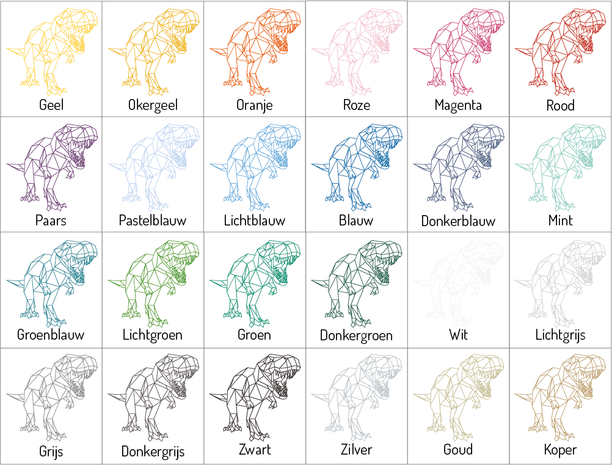 Muursticker dinosaurus geometrisch | Muur & Stickers