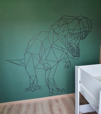 Muursticker dinosaurus T-Rex geometrisch | muurenstickers.nl
