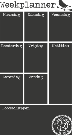 Weeplanner vogel met home button | Muur & Stickers