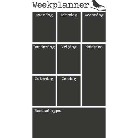 Weekplanner vogel zonder home button | Muur & Stickers