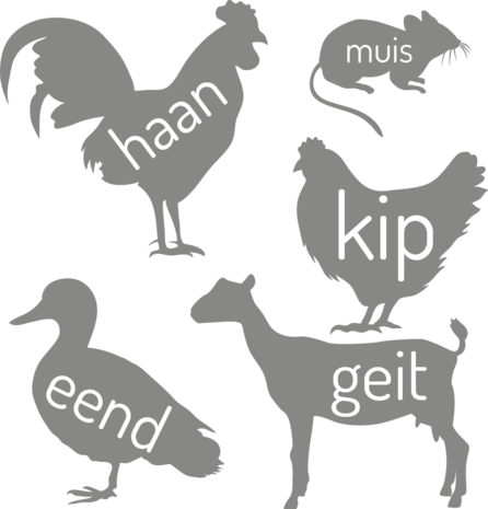 Muursticker kleine boerderij dieren | muurenstickers.nl