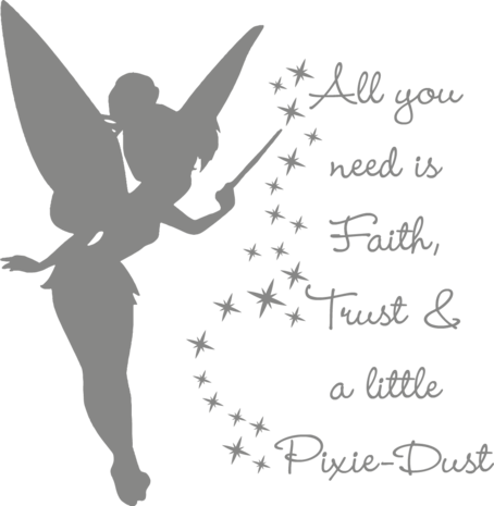 Muursticker all you need is faith, trust & a little pixie-dust | Muur & Stickers