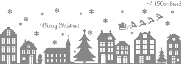 Raamsticker kerst huisjes | Muur & Stickers