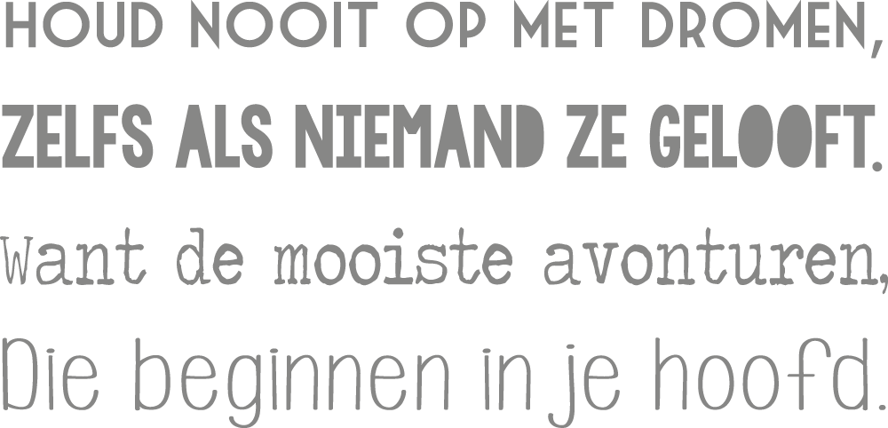 Muursticker 'Houd nooit op met dromen' - Muur & Stickers