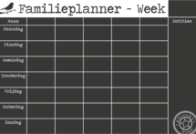 Krijtbordfolie 'Familieplanner vogel'