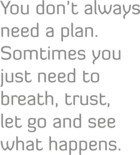 Muursticker 'You don't always need a plan'