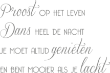 Muursticker 'Proost op het leven'