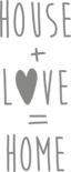 Muursticker 'House + Love = Home'