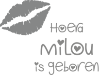 Geboortesticker 'Kus'