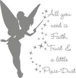 Muursticker 'All you need is faith, trust & a little Pixie-Dust'