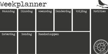 Krijtbordfolie 'Weekplanner vogel' liggend