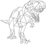 Muursticker 'T-Rex' geometrisch