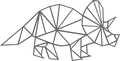 Muursticker 'Triceratops' geometrisch