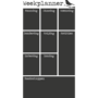 Krijtbordfolie 'Weekplanner vogel'